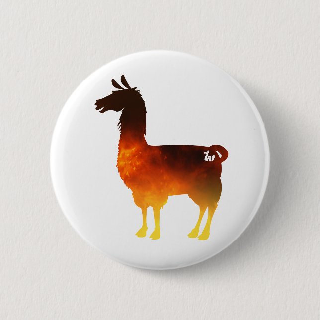 Badge Rond 5 Cm Bouton de lama du feu (Devant)