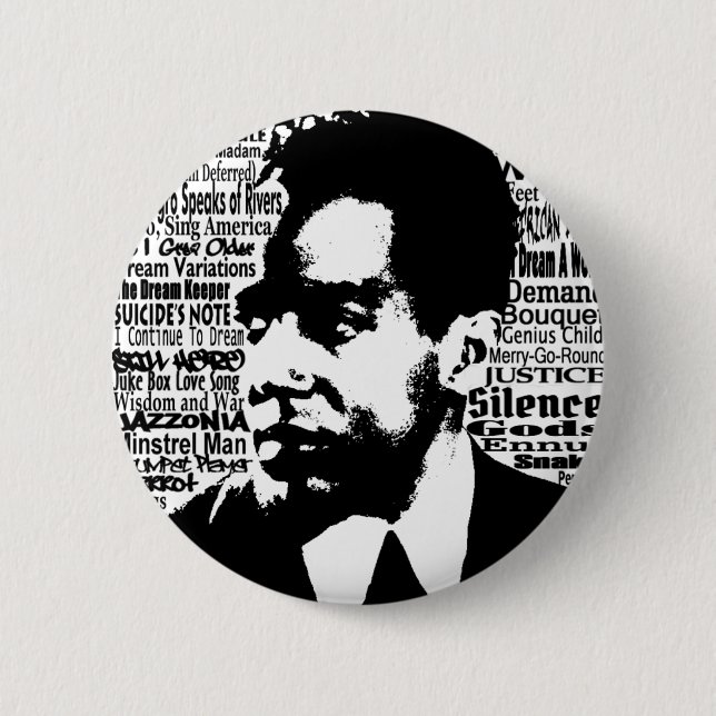 Badge Rond 5 Cm Bouton de Langston Hughes (Devant)