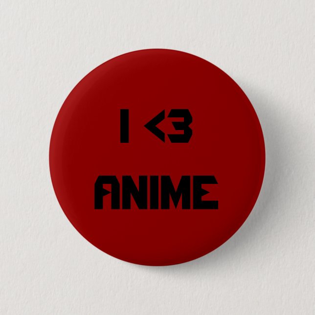 Badge Rond 5 Cm Bouton de l'anime I <3 (Devant)