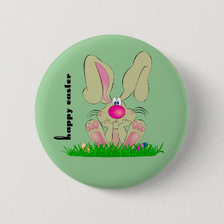 Badge Rond 5 Cm Bouton de lapin de Pâques