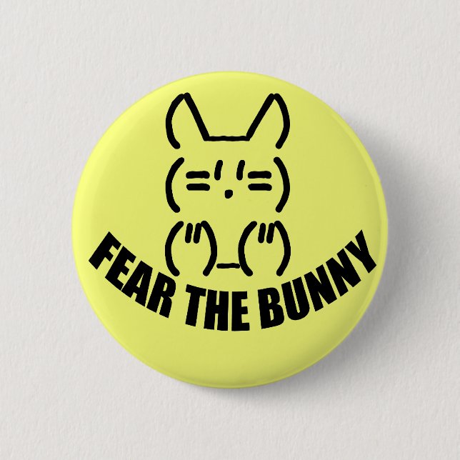 Badge Rond 5 Cm Bouton de lapin - jaune (Devant)