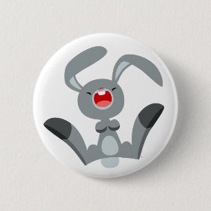 Badge Rond 5 Cm Bouton de lapin joyeux joli dessin