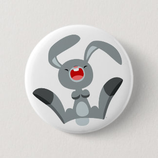 Badge Rond 5 Cm Bouton de lapin joyeux joli dessin
