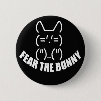 Badge Rond 5 Cm Bouton de lapin - noir