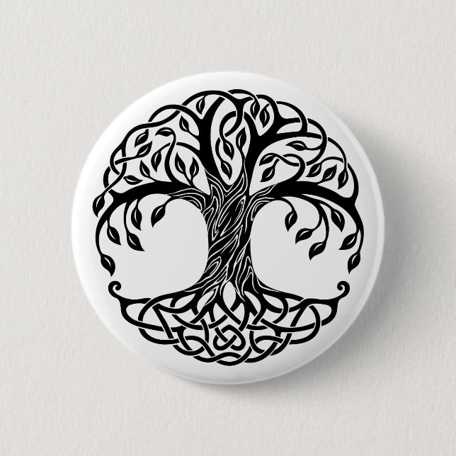 Badge Rond 5 Cm bouton de l'arbre celtique (Devant)