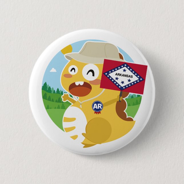 Badge Rond 5 Cm Bouton de l'Arkansas VIPKID (Devant)