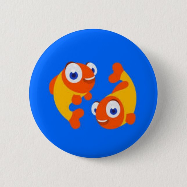 Badge Rond 5 Cm Bouton de l'enseignant de poisson blanc (Devant)