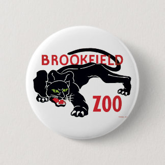 Badge Rond 5 Cm Bouton de léopard de noir de zoo de Brookfield