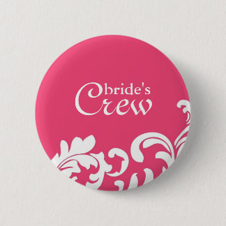 Badge Rond 5 Cm Bouton de l'équipage de la jeune mariée rose de re