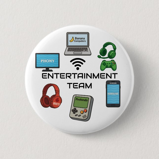 Badge Rond 5 Cm Bouton de l'équipe de divertissement (Devant)