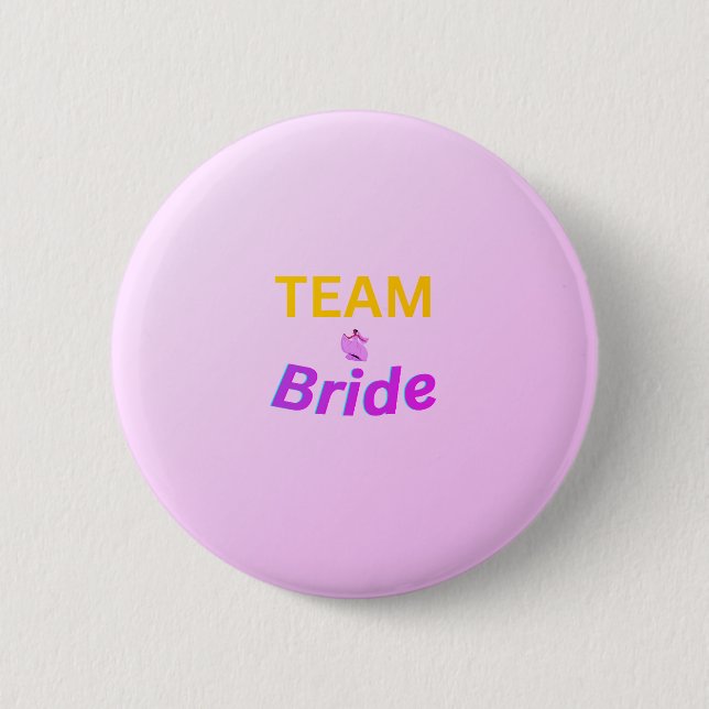 Badge Rond 5 Cm Bouton de l'équipe de la mariée (Devant)