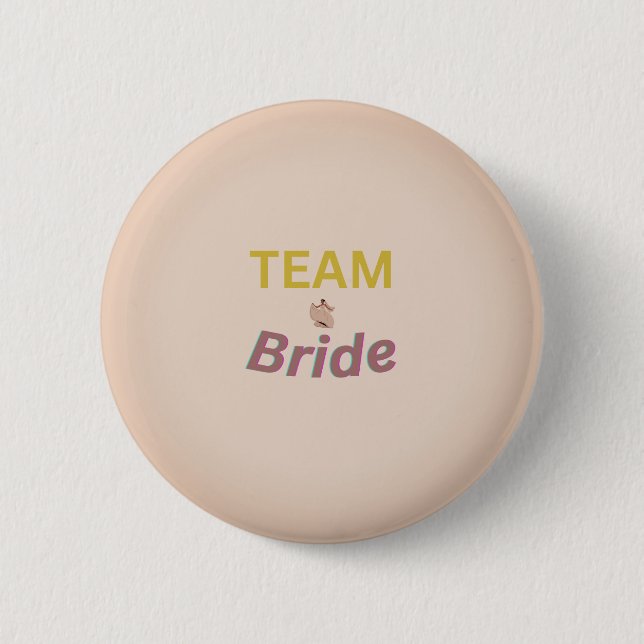Badge Rond 5 Cm Bouton de l'équipe de la mariée (Devant)