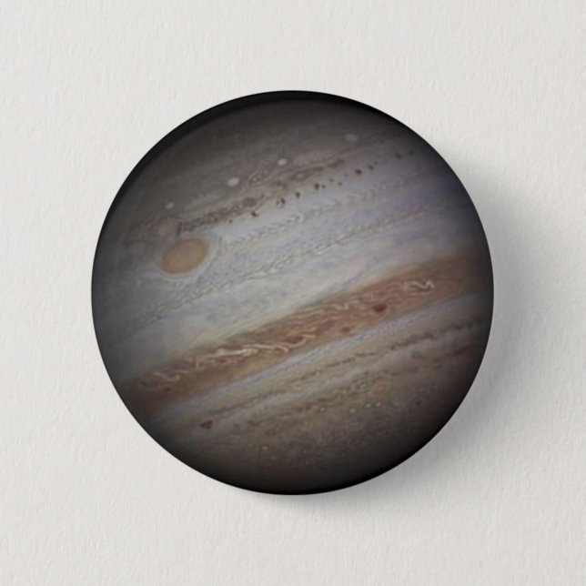 Badge Rond 5 Cm Bouton de l'espace de Jupiter de planète (Devant)