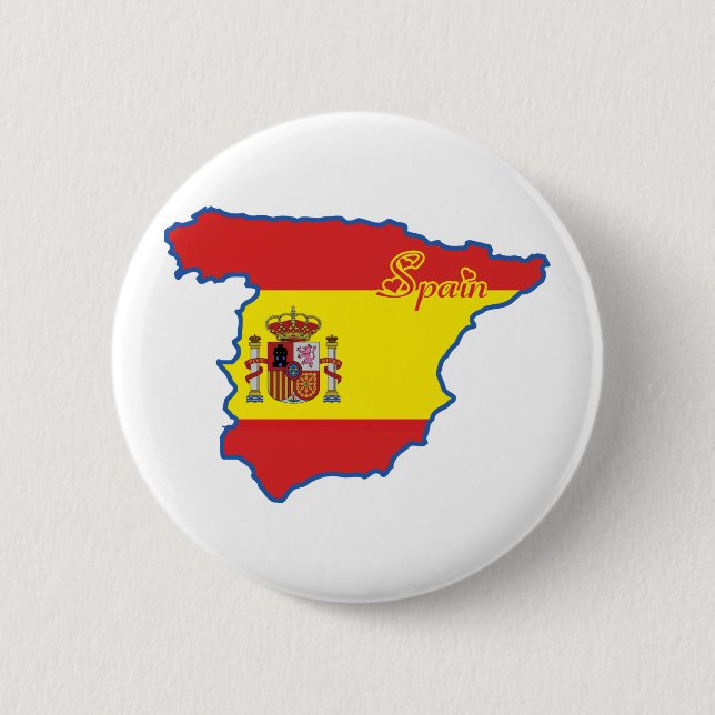 Badge Rond 5 Cm Bouton de l'Espagne (Devant)