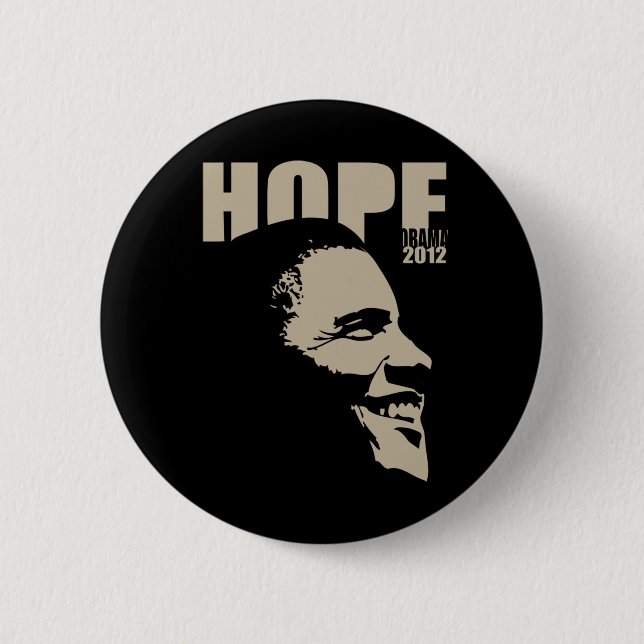 Badge Rond 5 Cm Bouton de l'espoir 2012 d'Obama (Devant)