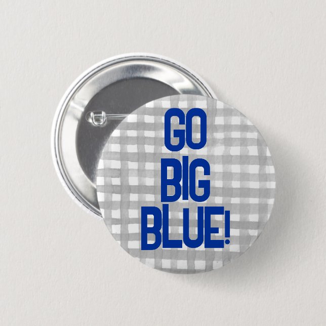 Badge Rond 5 Cm Bouton de l'esprit de l'école Go Big Blue (Devant & derrière)