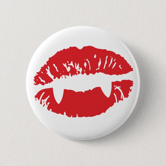 Badge Rond 5 Cm Bouton de lèvres de vampire (Devant)
