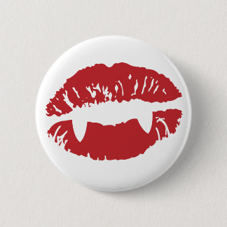 Badge Rond 5 Cm Bouton de lèvres de vampire