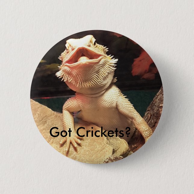 Badge Rond 5 Cm Bouton de lézard/cricket (Devant)