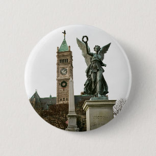 BADGE ROND 5 CM BOUTON DE L'HÔTEL DE VILLE DE LOWELL MASSACHUSETTS