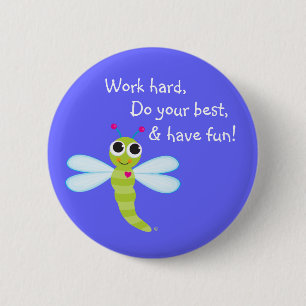Badge Rond 5 Cm Bouton de libellule