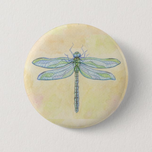 Badge Rond 5 Cm Bouton de libellule (Devant)