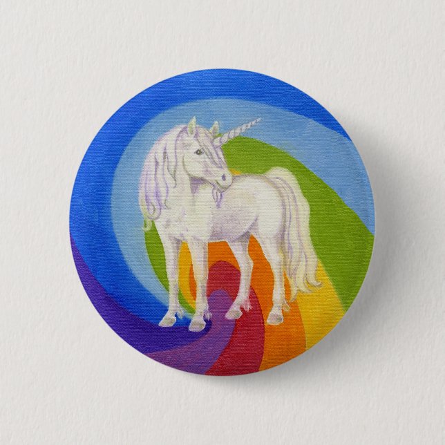 Badge Rond 5 Cm Bouton de licorne (Devant)