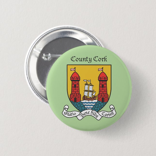 Badge Rond 5 Cm Bouton de liège du comté (Devant & derrière)