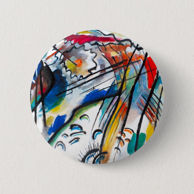 Badge Rond 5 Cm Bouton de l'improvisation 28 de Kandinsky (Devant)