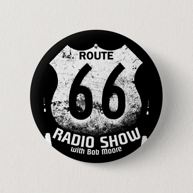 Badge Rond 5 Cm Bouton de l'itinéraire 66 de radio de rebond (Devant)