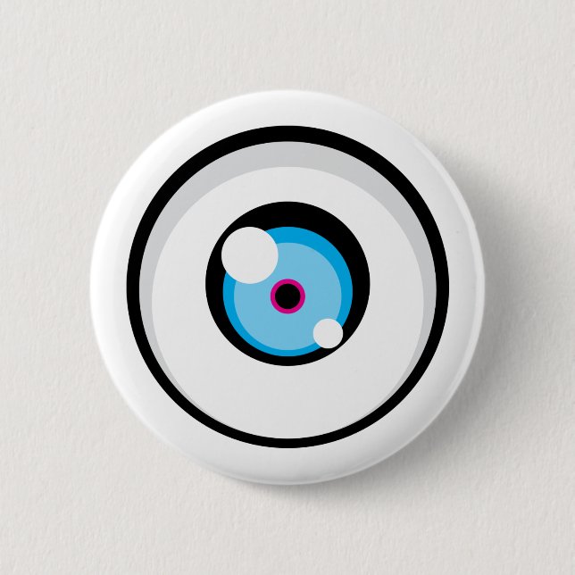 Badge Rond 5 Cm Bouton de l'oeil 03 de Cartoony (Devant)
