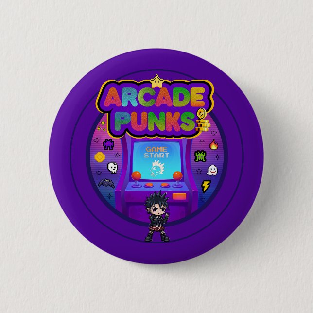 Badge Rond 5 Cm Bouton de logo d'arcade 2.0 (Devant)