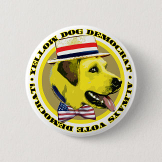 Badge Rond 5 Cm Bouton de logo de chien jaune