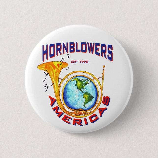 Badge Rond 5 Cm Bouton de logo de Hornblowers (Devant)