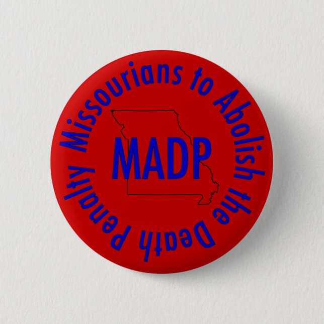 Badge Rond 5 Cm bouton de logo de madp, rouge (Devant)