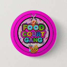 Badge Rond 5 Cm Bouton de logo du gang du Food Court