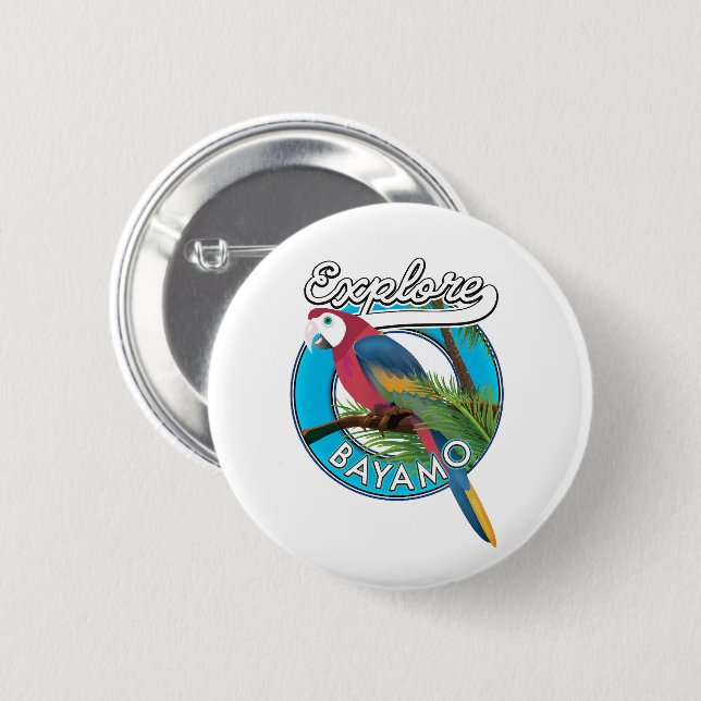 Badge Rond 5 Cm Bouton de logo rétro Explorer Hawaï (Devant & derrière)