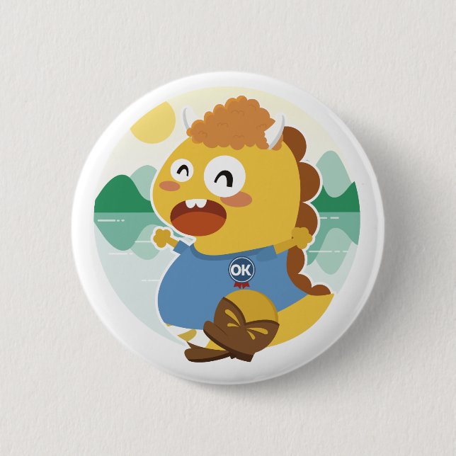 Badge Rond 5 Cm Bouton de l'Oklahoma VIPKID (Devant)
