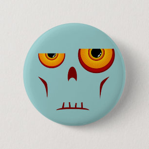 Badge Rond 5 Cm Bouton de long visage de zombi