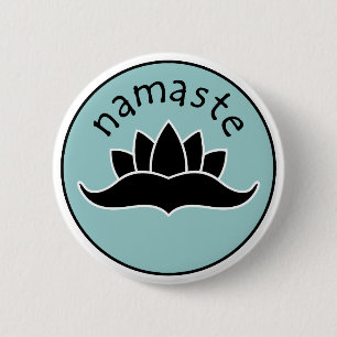 Badge Rond 5 Cm Bouton de Lotus Namaste