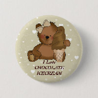 Bouton de l'ours de crème glacée au chocolat