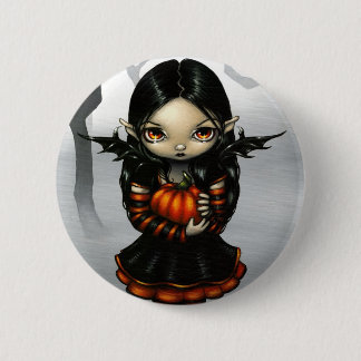 Badge Rond 5 Cm Bouton "de lutin de citrouille"
