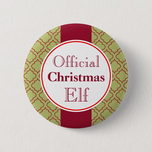 Badge Rond 5 Cm Bouton de Lutin de Noël (Devant)