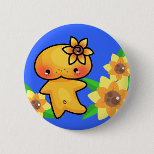 Badge Rond 5 Cm Bouton de lutin de tournesol
