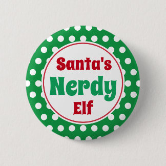 Badge Rond 5 Cm Bouton de lutin ringard du Père Noël drôle de Noël