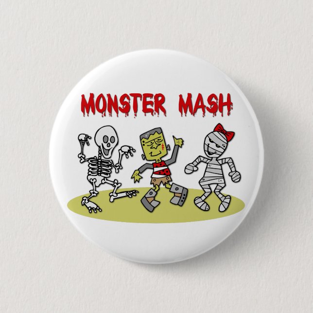 Badge Rond 5 Cm Bouton de mâche de monstre (Devant)
