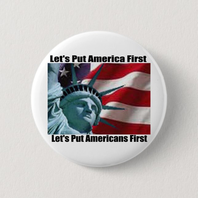 Badge Rond 5 Cm Bouton de Madame Liberty (Devant)
