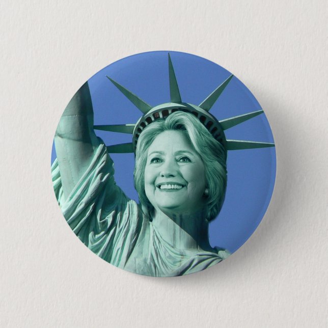 Badge Rond 5 Cm Bouton de Madame Liberty Hillary Clinton (Devant)