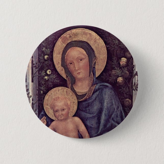 Badge Rond 5 Cm Bouton de Madonna et d'enfant (Devant)