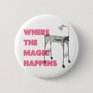 Badge Rond 5 Cm Bouton de magie de manucure de technologie de clou